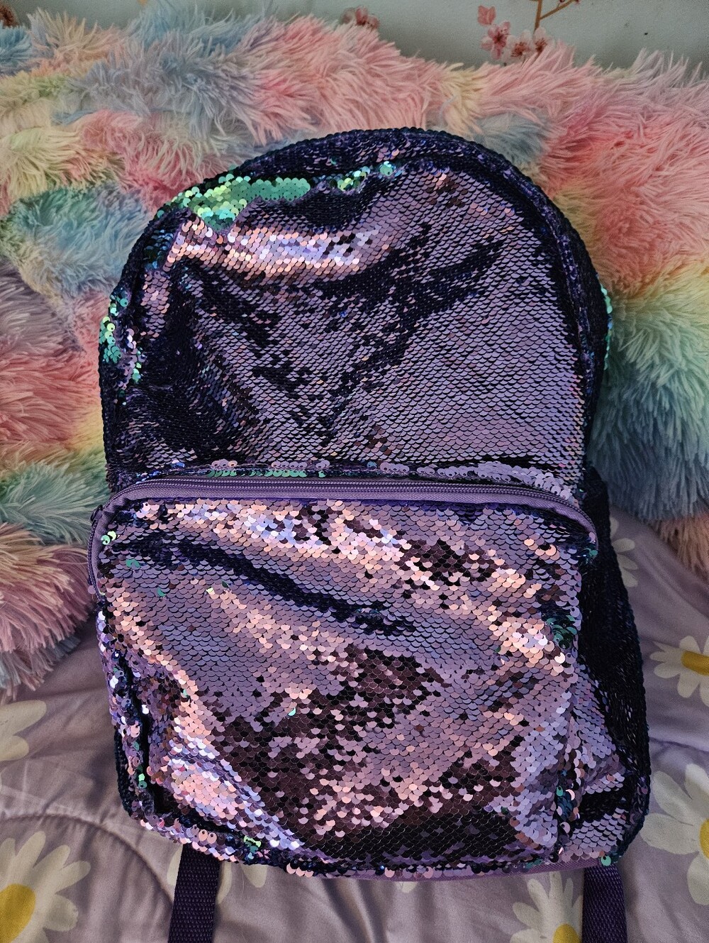 Sequin Purple Backpack - Sparkling Kids' Backpack